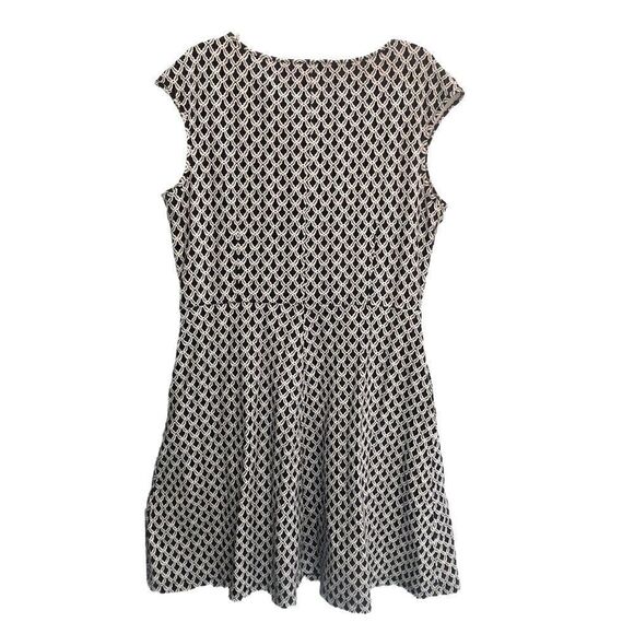 NY & CO IKAT MOROCCAN GEO PRINT COTTON FIT & FLARE MIDI DRESS WITH POCKETS LARGE - Picture 9 of 12